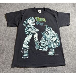 Vintage‎ 1993 Warner Bros Bugs Bunny Taz Peace Out T Shirt Size L Single Stitch